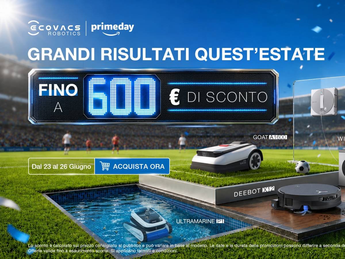Prime Day, Ecovacs anticipa le offerte: Deebot X12, Winbot W3 e Ultramarine P1